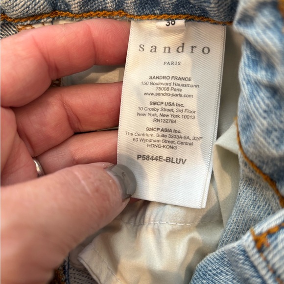 SANDRO PARIS flame jeans high rise straight leg light blue denim size 6 … - Picture 12 of 13